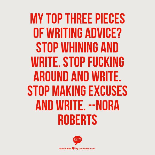 nora roberts advice