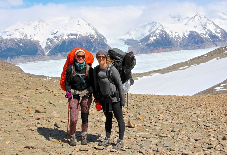Katelyn and Jill hiking